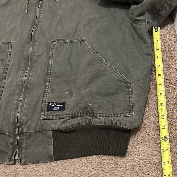 Walls Workwear Hooded Canvas Jacket Size 2XL Distressed Green - Picture 6 of 13